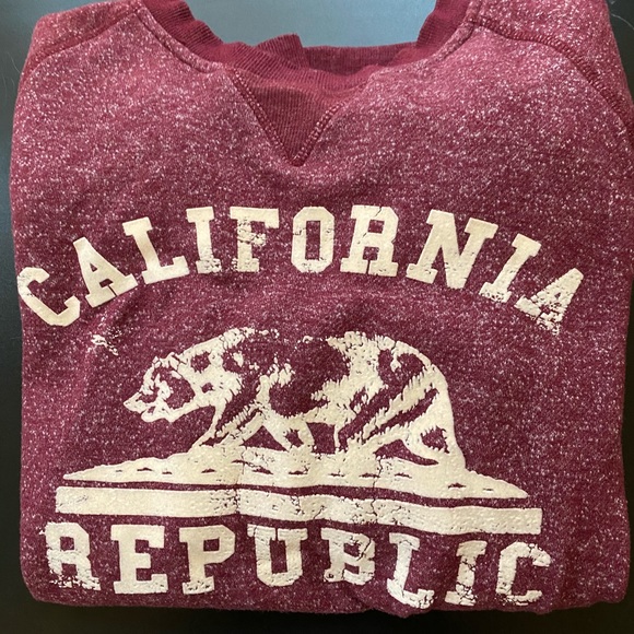 California Republic Bear M Maroon crewneck Sweatshirt vintage style,distressed - Picture 3 of 12